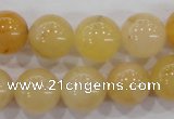 CHJ06 15.5 inches 14mm round honey jade stone beads wholesale