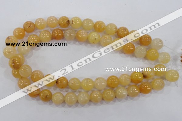 CHJ06 15.5 inches 14mm round honey jade stone beads wholesale