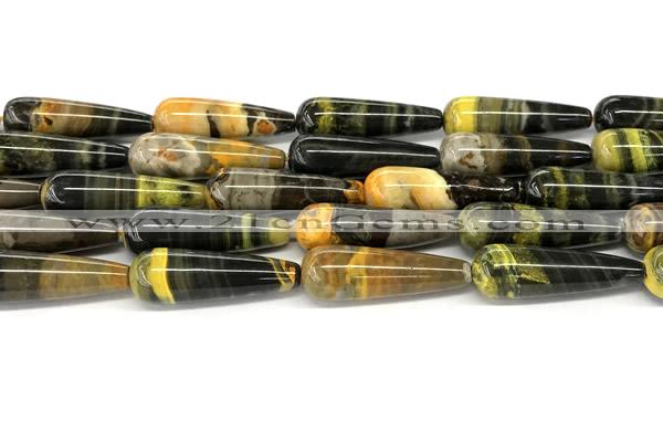 CHJ111 15 inches 10*30mm teardrop honeybee jasper beads