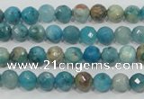 CHM210 15.5 inches 4mm faceted round blue hemimorphite beads