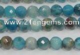 CHM211 15.5 inches 6mm faceted round blue hemimorphite beads