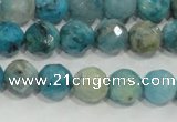 CHM213 15.5 inches 10mm faceted round blue hemimorphite beads