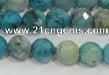 CHM214 15.5 inches 12mm faceted round blue hemimorphite beads