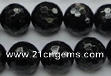 CHS06 15.5 inches 16mm faceted round natural hypersthene gemstone beads