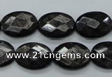 CHS07 15.5 inches 13*18mm faceted oval natural hypersthene gemstone beads