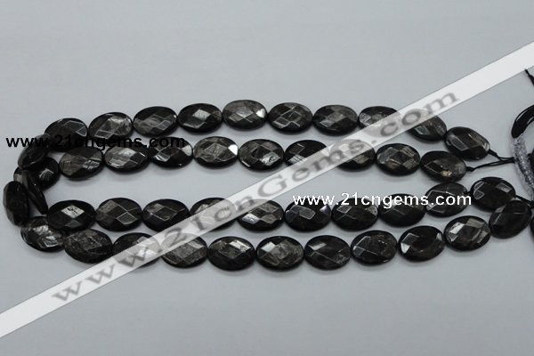 CHS07 15.5 inches 13*18mm faceted oval natural hypersthene gemstone beads