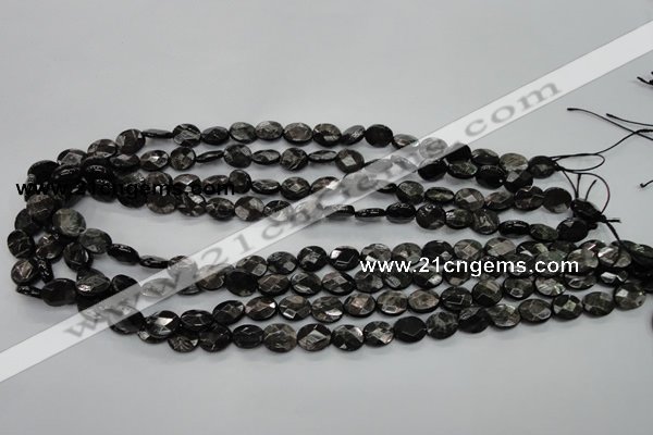 CHS11 15.5 inches 8*10mm faceted oval natural hypersthene beads