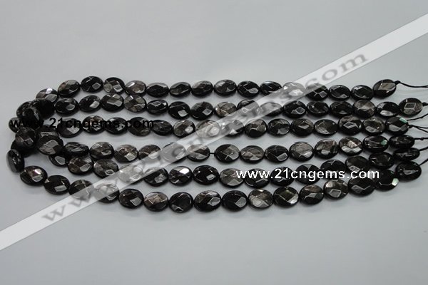 CHS12 15.5 inches 10*12mm faceted oval natural hypersthene beads