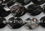 CHS15 15.5 inches 15*20mm faceted oval natural hypersthene beads