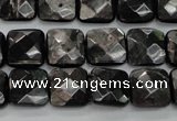 CHS26 15.5 inches 12*12mm faceted square natural hypersthene beads