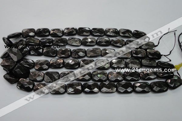 CHS37 15.5 inches 13*18mm faceted rectangle natural hypersthene beads