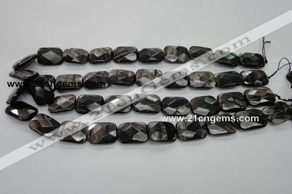 CHS38 15.5 inches 15*20mm faceted rectangle natural hypersthene beads