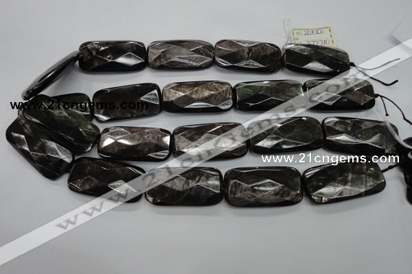 CHS40 15.5 inches 20*40mm faceted rectangle natural hypersthene beads