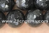 CHS46 15.5 inches 10mm faceted round natural hypersthene beads