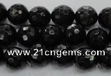 CHS47 15.5 inches 12mm faceted round natural hypersthene beads