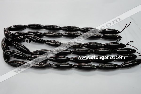 CHS56 15.5 inches 10*30mm rice natural hypersthene beads