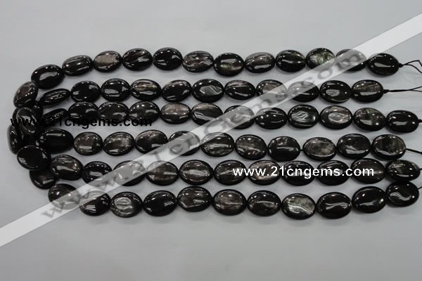 CHS72 15.5 inches 12*16mm oval natural hypersthene beads