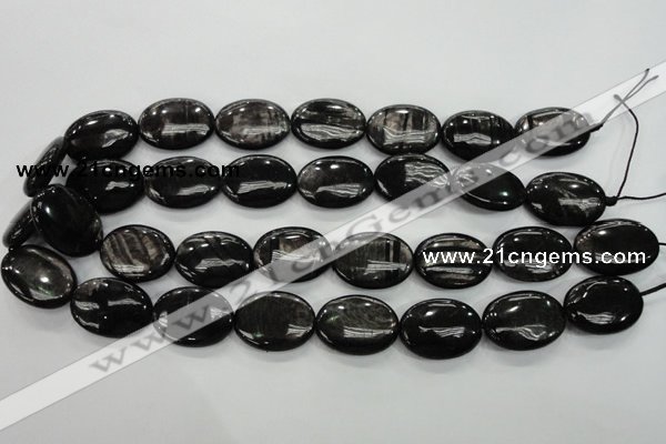 CHS75 15.5 inches 18*25mm oval natural hypersthene beads