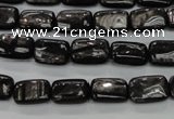 CHS88 15.5 inches 8*12mm rectangle natural hypersthene beads