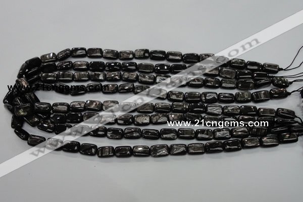 CHS88 15.5 inches 8*12mm rectangle natural hypersthene beads