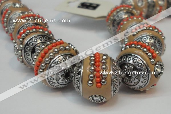 CIB112 18mm round fashion Indonesia jewelry beads wholesale
