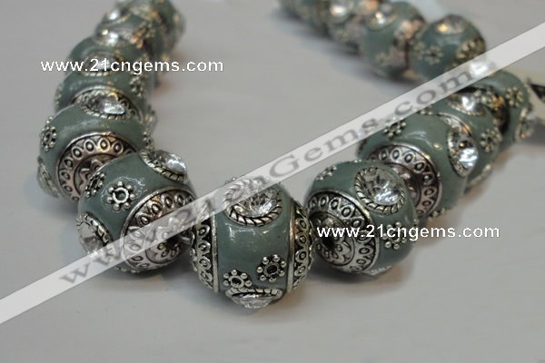 CIB195 19mm round fashion Indonesia jewelry beads wholesale