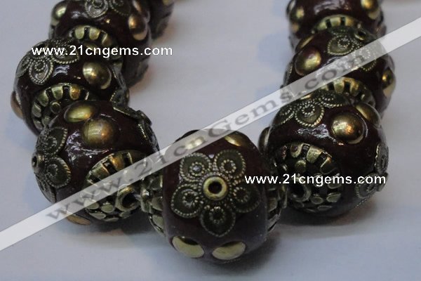 CIB225 18mm round fashion Indonesia jewelry beads wholesale