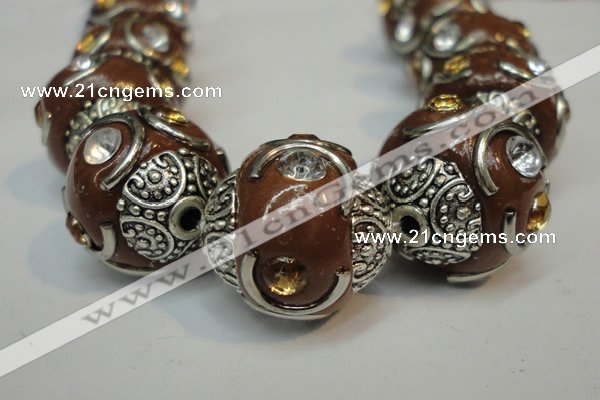 CIB236 15mm round fashion Indonesia jewelry beads wholesale