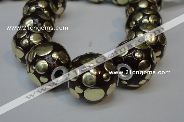 CIB246 18mm round fashion Indonesia jewelry beads wholesale