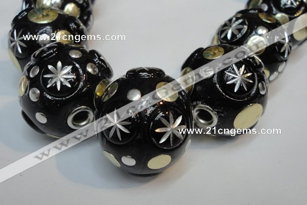 CIB367 23mm round fashion Indonesia jewelry beads wholesale