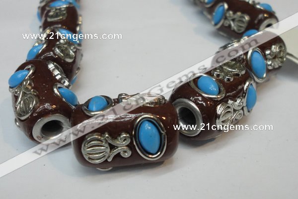 CIB370 15*25mm drum fashion Indonesia jewelry beads wholesale
