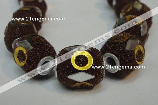 CIB483 15*16mm drum fashion Indonesia jewelry beads wholesale