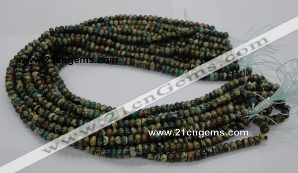 CIJ06 15.5 inches 4*6mm rondelle impression jasper beads wholesale