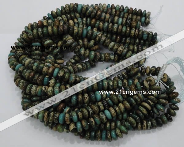 CIJ07 15.5 inches 6*8mm rondelle impression jasper beads wholesale