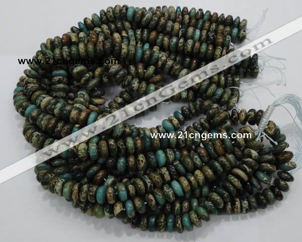 CIJ08 15.5 inches 6*10mm rondelle impression jasper beads wholesale