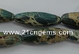 CIJ103 15.5 inches 10*30mm rice impression jasper beads wholesale
