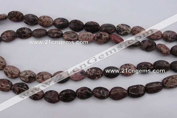 CIJ121 15.5 inches 10*14mm oval dyed impression jasper beads wholesale