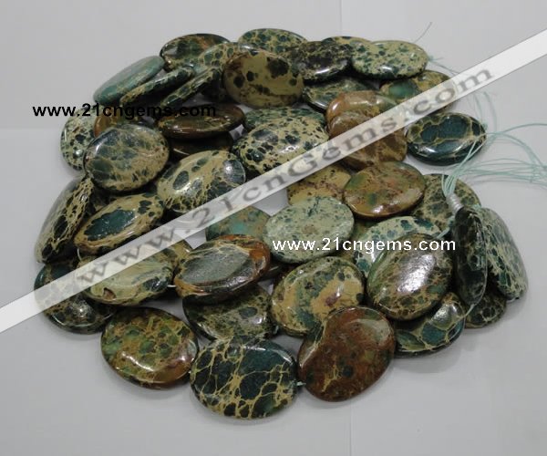 CIJ16 15.5 inches 30*40mm oval impression jasper beads wholesale