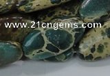 CIJ17 15.5 inches 15*30mm oval impression jasper beads wholesale