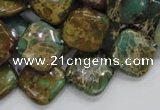 CIJ23 15.5 inches 16*16mm diamond impression jasper beads wholesale