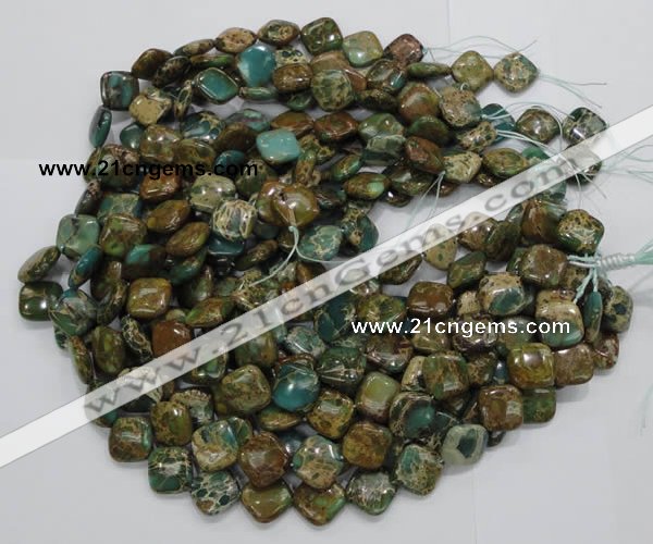 CIJ23 15.5 inches 16*16mm diamond impression jasper beads wholesale