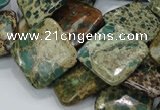 CIJ24 15.5 inches 20*20mm diamond impression jasper beads wholesale