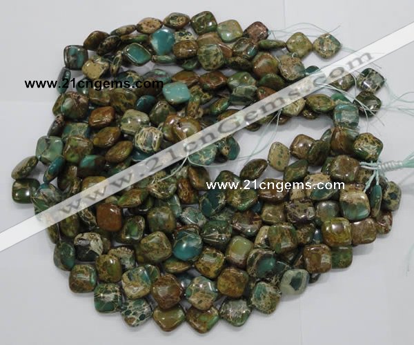 CIJ24 15.5 inches 20*20mm diamond impression jasper beads wholesale