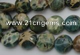 CIJ28 15.5 inches 12mm flat round impression jasper beads wholesale