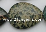 CIJ40 15.5 inches 30*40mm flat teardrop impression jasper beads wholesale