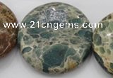 CIJ49 15.5 inches 40mm flat round impression jasper beads wholesale
