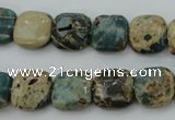 CIJ52 15.5 inches 12*12mm square impression jasper beads wholesale