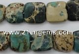 CIJ53 15.5 inches 15*15mm square impression jasper beads wholesale