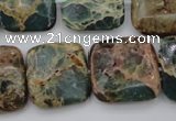 CIJ56 15.5 inches 20*20mm square impression jasper beads wholesale