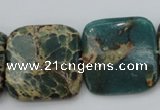 CIJ57 15.5 inches 25*25mm square impression jasper beads wholesale